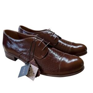 Julia Bo Shoes Women's Vernon Derbies Brown Sz 11 Preppy Prep Leather Academia